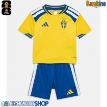 Maglie da calcio Svezia Prima Maglia Bambino Mondiali 2026  Manica Corta (+ Pantaloni corti)
